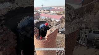 Demolish the brick  structured chimney [upl. by Otinauj]