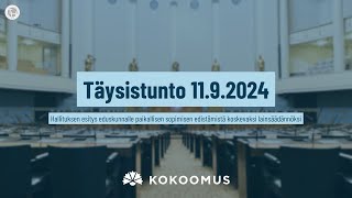 Täysistunto 1192024 I Hallituksen esitys paikallisen sopimisesta [upl. by Delahk]