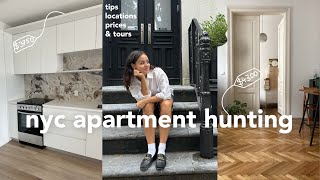 NYC APARTMENT HUNTING  10 apt tours w prices amp tips [upl. by Sivia]