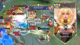 BEATRIX HYPER CARRY BUILD EPIC COMEBACKmust watch INTENSE MATCH [upl. by Ahseikal701]