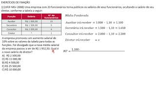 Questão 1 medidas de tendência central [upl. by Damiano]