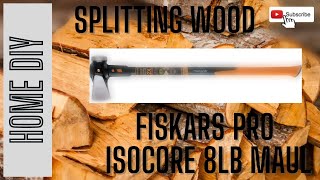 Heiko is splitting wood with the Fiskars Pro IsoCore 8lb maul [upl. by Ardene]