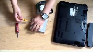 Simple howto Samsung R530 adding 2nd HDD using DVD Drive Bay  caddy [upl. by Krm883]