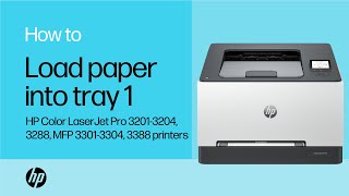 Load paper into tray 1  HP Color LaserJet Pro 32013204 3288 MFP 33013304 3388  HP Support [upl. by Ennovart]