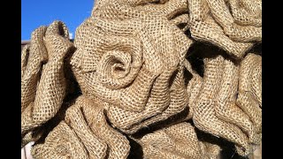 Burlap Rose Tutorial How to make a burlap flower [upl. by Anaer659]