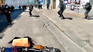 Slalom entre les CRS et Gaz lacrymogène [upl. by Terb200]