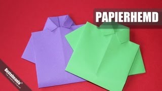 Papierhemd falten  Hemd  shirt  Origami [upl. by Minier]