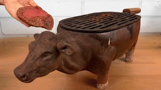 Restoring Japanese Hibatchi Grill  Cast Iron Restoration [upl. by Nmutua]