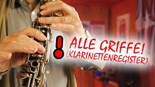 Grifftabelle Alle Töne im Klarinettenregister  Klarinette Spielen Lernen [upl. by Aneetsyrk]