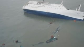 South Korea ferry Footage of passengers moments before ship sinks [upl. by Ennairac]