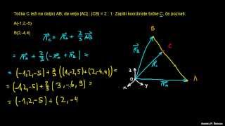 Določanje koordinate točke z vektorji 1 [upl. by Mapel175]