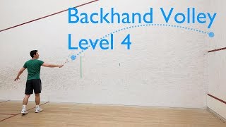 Squash  Backhand Volley  Level 4 [upl. by Eicak113]