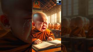 Adorable Little Monk Breaks Down While Doing Homework shorts cutelittlemonk viral [upl. by Yelnahs]