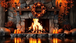 Cozy Autumn Atmosphere with the Soothing Crackling Sound of a Burning Fireplace [upl. by Yrffoeg666]