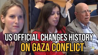 Cornered by reporter US official changes Gaza conflict history to suit Israel  Janta Ka Reporter [upl. by Rivkah]