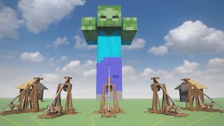 Trebuchet vs Realistic MINECRAFT ZOMBIE Giant in TEARDOWN [upl. by Joleen]