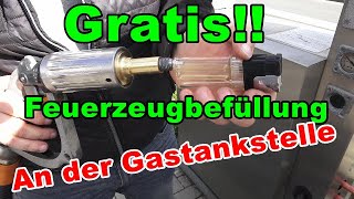 Nicht nachmachen  Feuerzeug befüllen an der Autogas Tankstelle  GM Service Nagel [upl. by Suoinuj338]