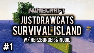 Minecraft NL  Custom Map  Survival Island deel 1 met Herzburger en Inooid [upl. by Ainatnas517]