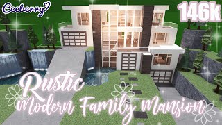 Bloxburg  Rustic Modern Mansion 146k no large plot  Speed Build [upl. by Iralam595]