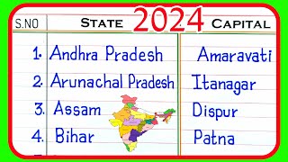 States and Capitals of Indiastate and capitalStates and CapitalsState and Capital in English [upl. by Ekyt]