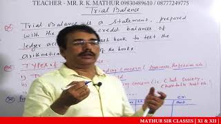 Definition of Trial balance  Accountancy video  Mathur Sir Classes [upl. by Hugo]