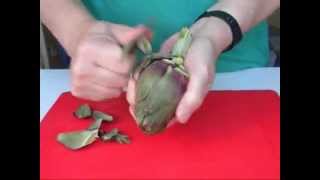 Comment préparer un artichaut violet  How to prepare a small artichoke [upl. by Adekram]