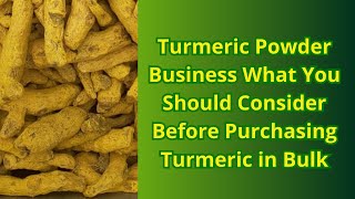 Turmeric Powder Business What You Should Consider Before Purchasing Turmeric in Bulk [upl. by Myra96]