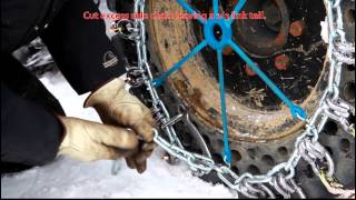 QCCSkid Steer Square Link Alloy Tire Chain Installation [upl. by Valtin]