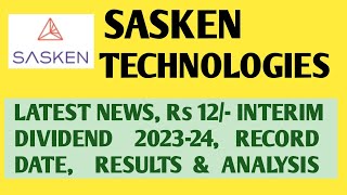 Sasken Technologies latest news interim dividend record date result analysis [upl. by Kai]