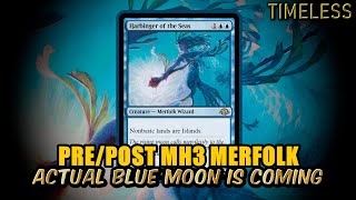 Actual Blue Moon Coming Soon  PrePost MH3 Merfolk  Timeless BO3 Ranked  MTG Arena [upl. by Haff]