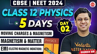 Moving Charges amp Magnetism Magnetism amp Matter EMI  Complete 12th Physics in 5 Days  CBSE  NEET [upl. by Kirwin]