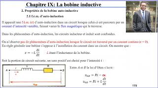 La bobine inductive Chapitre IX du Cours de Physique Niveau Terminale [upl. by Bobbee585]