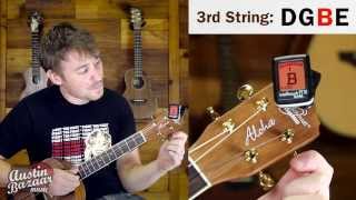 How to Tune a Baritone Ukulele to DGBE Standard Tuning [upl. by Melentha]