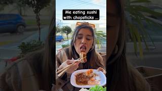 Team chopsticks or team forks 😂 chopsticks versus fork sushi comedyskits [upl. by Idahs]