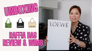 LOEWE PAULAS IBIZA 2023 FONT TOTE RAFFIA BAG UNBOXING amp REVIEW II use a dustbag as safety pouch [upl. by Irme]