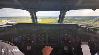 airTran 717 landing DTW cockpit view [upl. by Aniat]