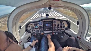 Tecnam P2002 Sierra  Extreme SHORT LANDING at LCA Intl Airport  20kt Gusty Wind  Cockpit GoPro [upl. by Cowey]