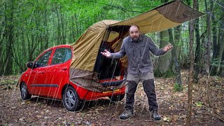 Rainy Night in the Smallest Car Camper [upl. by Delamare950]