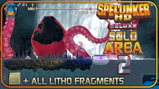 Spelunker HD Deluxe PS4 Area 2 Solo Walkthrough  All Litho Fragments Collected [upl. by Ecam847]