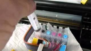 How To Puge air from Epson Continuous Ink Supply System by inkproductscom [upl. by Ailam]