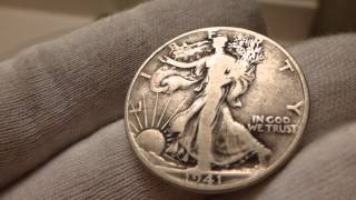 1941 Walking Liberty Half Dollar Coin Review [upl. by Allisurd26]