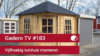 183 Vijfhoekig tuinhuis monteren  hoekblokhut bouwen [upl. by Spiros268]