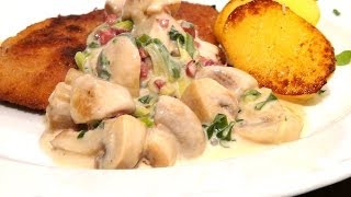 Champignon Rahm Sauce  Rezept Video  Anleitung [upl. by Devonna650]