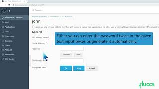 How to change the password of the FTP account in Plesk Fluccs [upl. by Teemus]