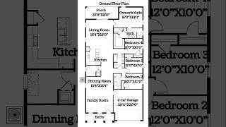 Ground Floor Plan Construction🏠 architecturalplan architecture floorplan homedesign home site [upl. by Kester]