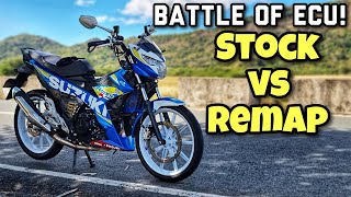 BATTLE of ECU STOCK VS REMAP Surprising Result  Suzuki Raider 150 Fi [upl. by Anaujahs]