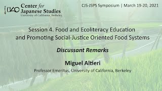 Session 4 Food amp Ecolit Ed amp Promoting SocialJustice Oriented Food Systems – Discussant Remarks [upl. by Phelips831]