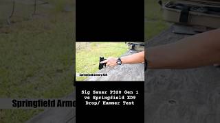 Sig Sauer P320 Gen 1 vs Springfield XD9Drop Hammer Test sigsauer shooting springfield XD 9mm [upl. by Haveman]