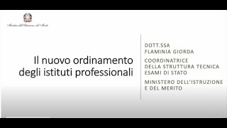 Il nuovo ordinamento degli Istituti professionali [upl. by Zetta843]