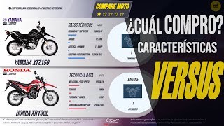 YAMAHA XTZ150 VS HONDA XR190L  Precio  Características  Ficha Técnica  COMPARE MOTO [upl. by Alyahsat849]